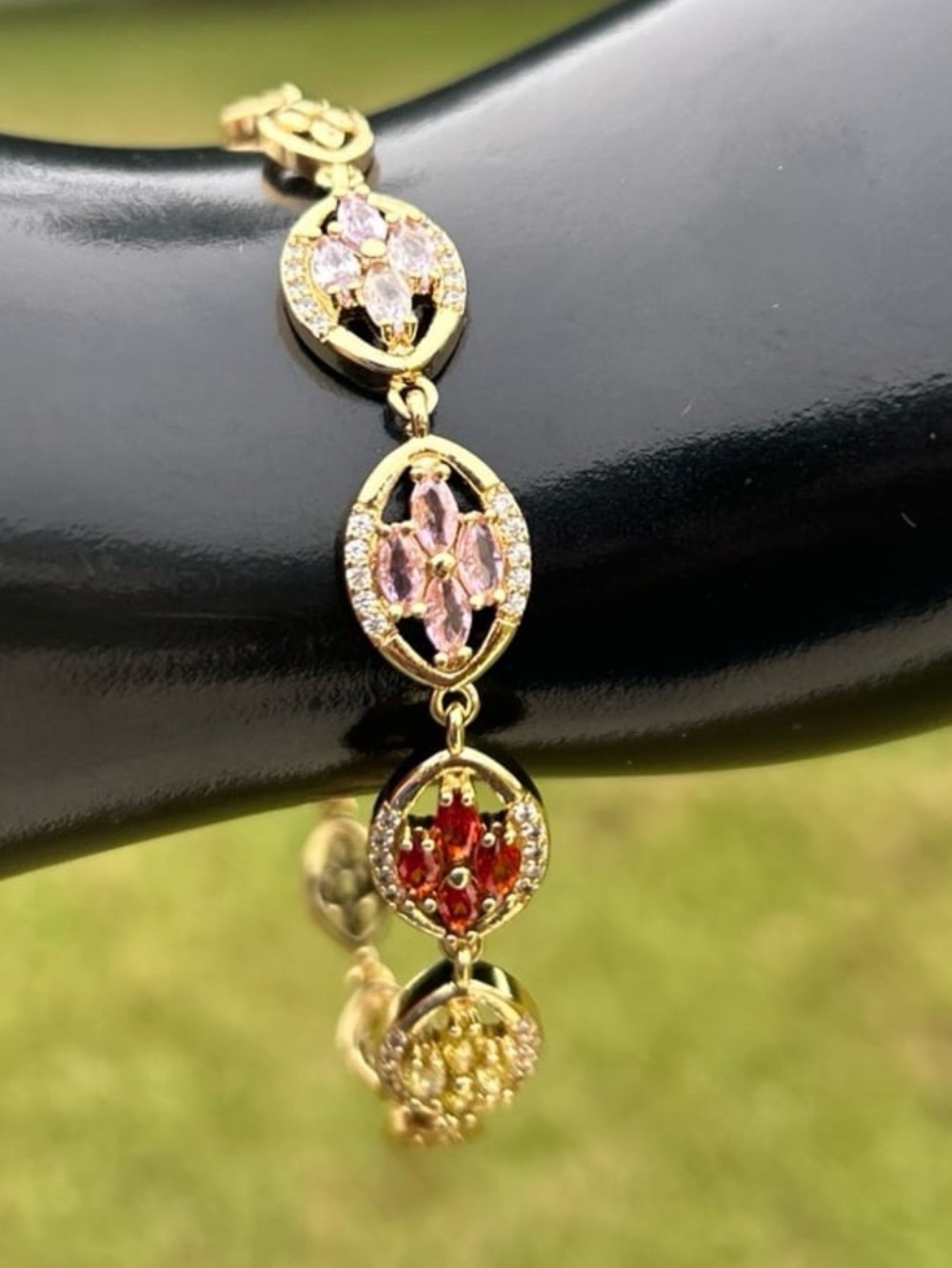 New multicolored gold bracelet w/ extender Hypoallergenic